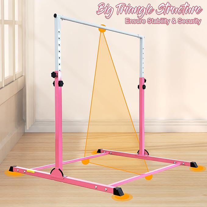 MARFULA Gymnastic Bar for Kids Gymnastic Kip Bar Horizontal Bar Gymnastic Training Equipment for Kids 3-15 Years Home and Club Use