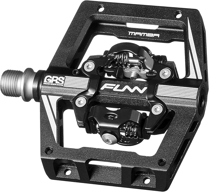 Funn Mamba S MTB Clipless Pedals, Double Sided Clip Compact Platform Mountain Bike Pedals, Compatible with SPD Cleats, 9/16-Inch CrMo Axle Bicycle Pedals for MTB/BMX/Gravel Cycling