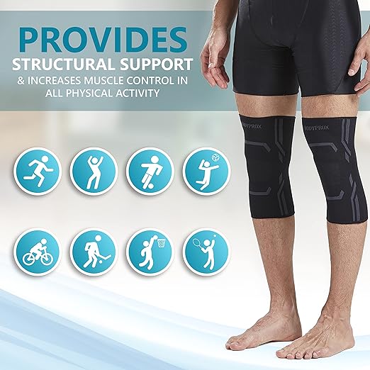 Knee Compression Sleeve for Men and Women (2 Pack), Knee Support Brace for Running and Work out (X-Large)…