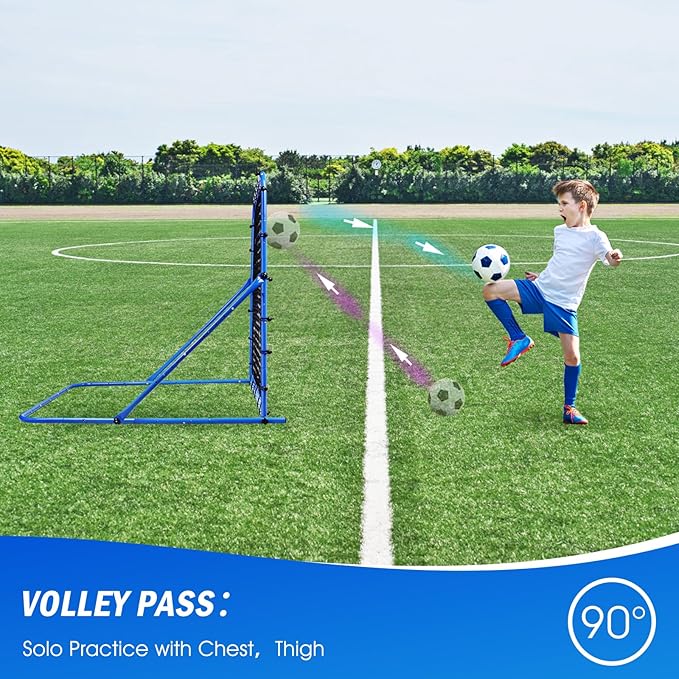 4.8x3.7FT Soccer Rebounder Net, Quick-Switch Angle Soccer Training for Control, Passing Practice, Easy Setup Rebounder Gifts & Equipment for Kids,Teens & Adults