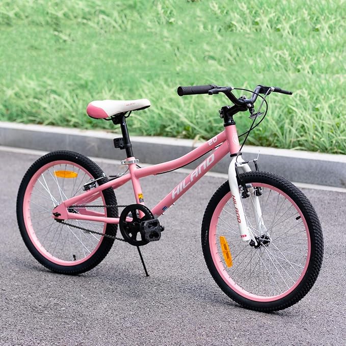 HILAND 20 Inch Kids' Bicycles Mountain Bike for Boys, Girls 5+ Years Old, Single Speed Kids Bicycles with Dual Handbrakes, Child Bike