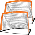 2 of 5×3 6x4 9x5 FT Portable Kids Soccer Goals Set, Foldable Soccer Practice Nets for Backyard with Carrying Bag for Toddler Youth Pop Up Soccer Training Equipment Indoor Outdoor Sports Game Gift