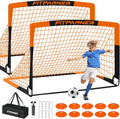 Kids Soccer Goals for Backyard Set - 2 Pack of Portable Pop Up Soccer Nets with Ball,Cones,Complete Training Equipment Kit for Toddler,Youth,Kids Age 3-14,Outdoor Sports Game