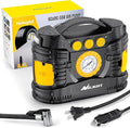 Nilight Tire Inflator Portable Air Compressor Dual Power Car 12V DC Home 110V AC Pump w/Analog Pressure Gauge Fast Inflate Auto Shutoff for Cars SUV Motorcycle Bicycle