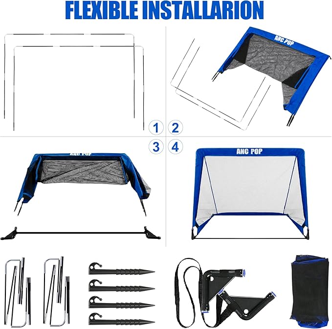 Portable Pop Up Soccer Goal for Kids Trainning and Family Game Foldable Soocer Net for Backyard with Carrying Case