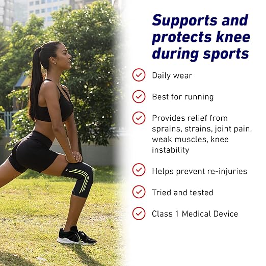 Neo-G Knee Compression Sleeve for Sports - Breathable, Lightweight, Elastic Knee Sleeve for running, Compression Knee Sleeve for knee pain, Meniscus Tear, Sprains, Strains, Injury Recovery - S