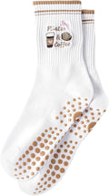 Yawlsow Pilates Grip Socks for Women Yoga Grippy Socks Cute Barre Non Skid Athletic Crew Sticky Sock Workout Hospital