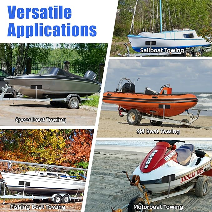 2 Pack Boat Trailer Bunks, Carpeted Bunk Boards, Black Marine Soft Carpet with Full Protection, Boat Trailer Guides for Various Boats, 2" x 4" x 12"