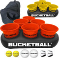 BucketBall | Team Color Edition | Party Pack (Orange/Yellow): Original Yard Pong Game: Best Camping, Beach, Lawn, Outdoor, Family, Adult, Tailgate, Jumbo, Giant Game