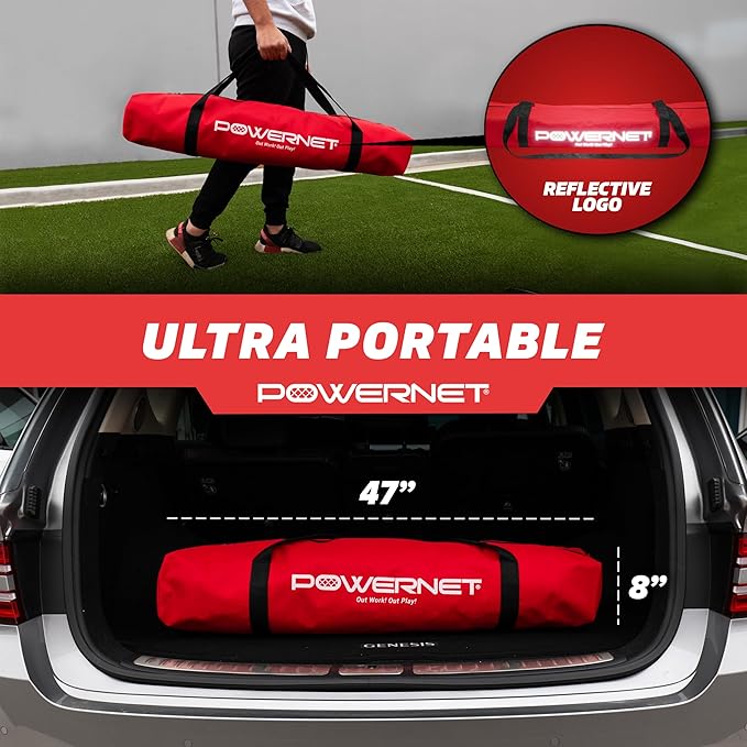 PowerNet Soccer Goal for Backyard, 3Mx2M / 12x6 FT Portable Soccer Net, Sports & Outdoors Training Equipment, 1 Goal & Zipper Storage Bag