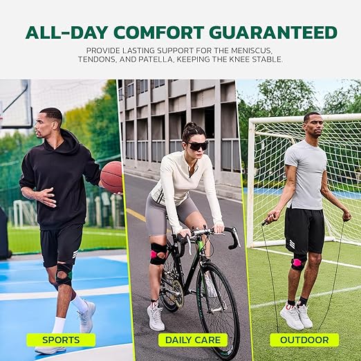Knee Brace for Men Women Knee Pain Meniscus Tear Arthritis Patella Dislocation Best Osteoarthritis Adjustable Compression with Memory Stabilizers for ACL MCL Breathable for Injury Recovery M