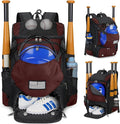 RAINSMORE Baseball Backpack, Lightweight Softball Bag with Shoe Compartment Baseball Bag for Youth & Adult Softball Bat Bag with Fence Hook Helmet Holder Sports Backpack for T-Ball
