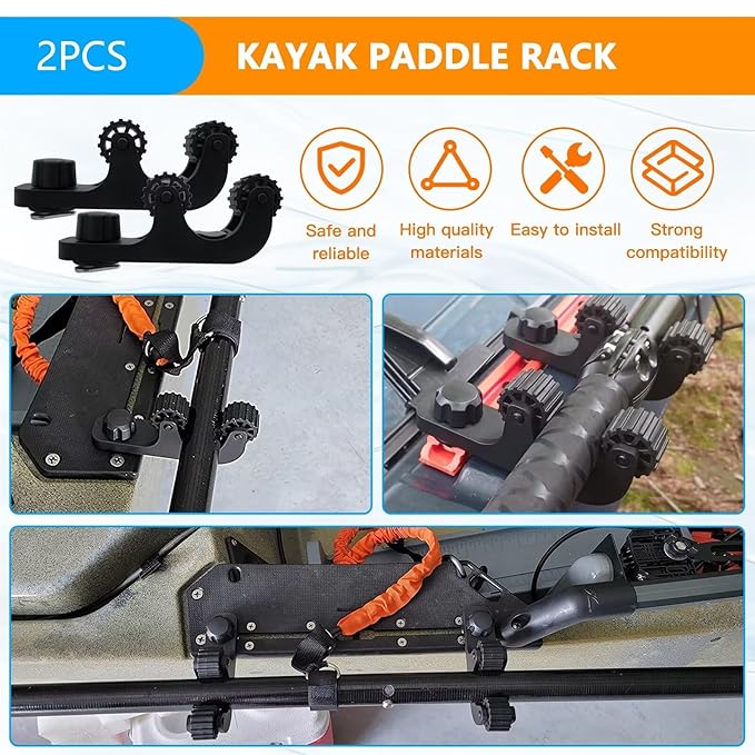 Kayak Paddle Holder, Kayak Accessories Track Mount for Kayak Paddles, Kayak Fishing Accessories by BLUE ELF