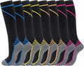 fenglaoda 8 Pairs Compression Socks for Men & Women 20-30 mmHg Knee High Nurse Pregnant Running Medical and Travel Athletic