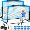 Kids Soccer Goals for Backyard Set - 2 Pack of Portable Pop Up Soccer Nets with Ball,Cones,Complete Training Equipment Kit for Toddler,Youth,Kids Age 3-14,Outdoor Sports Game