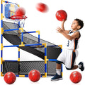 Kids Arcade Basketball Game Set with 4 Balls and Air Pump, Indoor Outdoor Basketball Hoop Sports Toy Gifts for Kids Boys Girls 3-12 Years Old, Ideal for Competition and Carnival Party Games