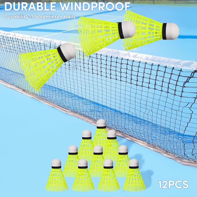 12 Pack Nylon Badminton Shuttlecocks Badminton Birdie Balls with Great Stability and Durability,Shuttlecock Indoor Outdoor Sports Hight Speed Training