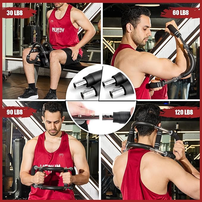 Twister Arm Trainer, Adjustable Twister Arm Chest Exerciser with 2/4 Spring & Training Poster for Men & Women, Detachable Power Twister Home Fitness Equipment for Enhancing Upper Body Muscle