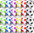 Sotiff 24 Pcs Size 5/4 Soccer Ball Bulk with 24 Pump Deflated Soccer Balls for Kids Teen Football Bulk for Game Training School Team Sports Adults Player Practice Outdoor