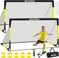 Kids Soccer Goal for Backyard Set - 2 Set of 7X5 / 6X4 ft Toddler Soccer Nets Training Equipment, Soccer Ball, Pop Up Portable Soccer Set for Kids and Youth Games and Training Goals Ages 3-16 Gift