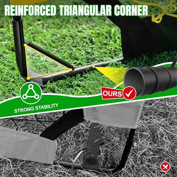 Kids Soccer Goals for Backyard Set, Portable Toddler Soccer Goal 2 of 4x3 ft, 6x4 ft, 7x5 ft, Soccer Training Equipment, Pop Up Soccer Net Kit with Size 4 Soccer Ball, Youth Games, Outdoor Sports Play