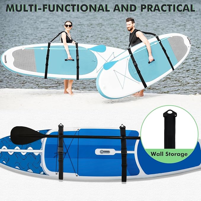 Sanwuta 2 Pack Adjustable Sup Kayak Paddle Board Accessories Surfboard Shoulder Carry Straps for Women and Men