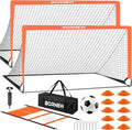 Kids Soccer Goal for Backyard Set - 2 Set of 6X4 FT Toddler Soccer Nets with 20ft Agility Ladder, Soccer Ball, Pop Up Portable Soccer Set for Kids and Youth Game and Training Goals Ages 3-16 Gift