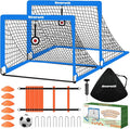 Soccer Goal, Kids Soccer Goals for Backyard Set of 2, 4x3ft Portable Soccer Goal Pop Up Soccer Net, Kids Soccer Net Training Equipment with Soccer Ball, Ladder, Cones, Targets