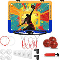 Silent Indoor Mini Basketball Hoop - Large Backboard with 3 Mounting Options, 3 Rims, 3 Balls & Pump