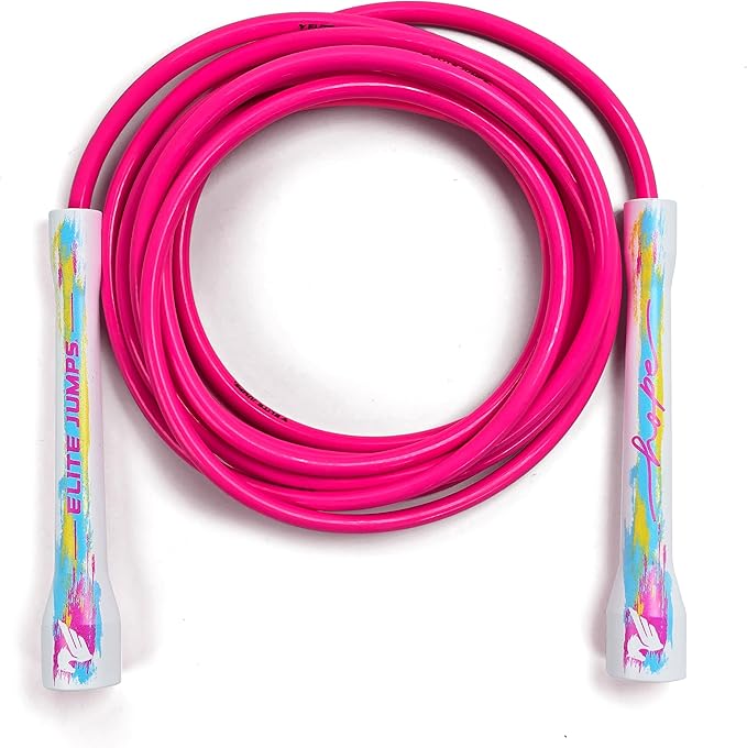 Elite Jumps | 6mm PVC Jump Ropes for Fitness | Indoor/Outdoor Adjustable Boxing Jump Rope w/Unbreakable Handles & Ultra-Durable Non-Kinking PVC | Skipping Rope for Men & Women & Boxer Rope Jump Rope