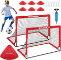 Kids Soccer Goal for Backyard Set - 2 Set of 6X4 / 4X3 ft Toddler Soccer Nets Training Equipment, Soccer Ball, Pop Up Portable Soccer Set for Kids and Youth Games and Training Goals Ages 3-16 Gift