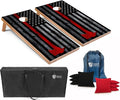 Tailgating Pros American Themed Lightweight Corn Hole Board Set w/Bean Bags and Carrying Case - 4'x2' Cornhole Toss