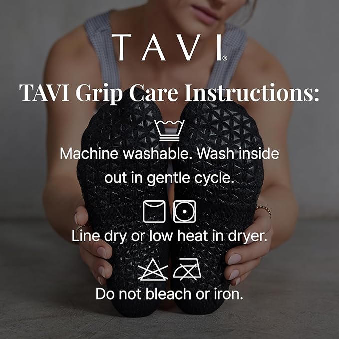 TAVI Women’s Savvy Grip Socks, Multi-Pack - Pilates Socks with Grips for Women, Slipper Socks for Pilates, Yoga, and Ballet