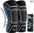 Copper Knee Brace for Men & Women - Knee Compression Sleeve with Side Stabilizers - Knee Support for Running, Hiking, Working, Basketball, Volleyball, Gym, Meniscus Tear, ACL, Arthritis Knee Pain Relief, A Pair (Black-No Copper(a pair), X-Large(19"-22"))