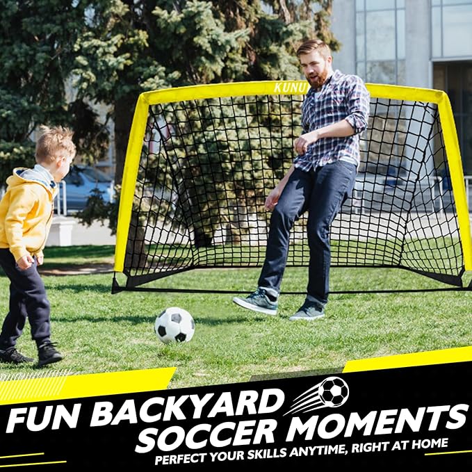 2 of 5×3 6x4 9x5 FT Portable Kids Soccer Goals Set, Foldable Soccer Practice Nets for Backyard with Carrying Bag for Toddler Youth Pop Up Soccer Training Equipment Indoor Outdoor Sports Game Gift