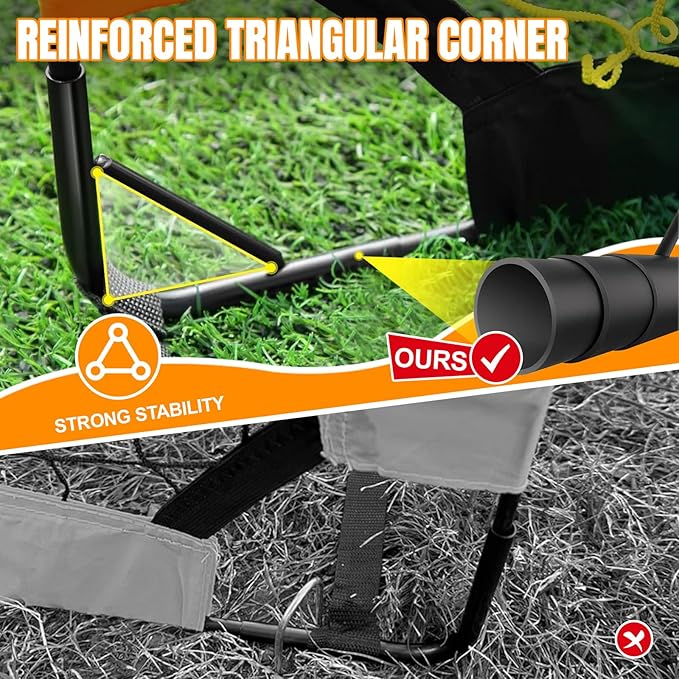 Kids Soccer Goals for Backyard Set, Portable Toddler Soccer Goal 2 of 4x3 ft, 6x4 ft, 7x5 ft, Soccer Training Equipment, Pop Up Soccer Net Kit with Size 4 Soccer Ball, Youth Games, Outdoor Sports Play