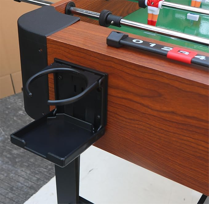 4ft/4.5ft Foosball Table and Balls Set for Adults and Kids, Soccer Game Table, Sturdy Football Table Arcade with Cup Holders & Heavy-Duty Legs, for Indoor or Outdoor
