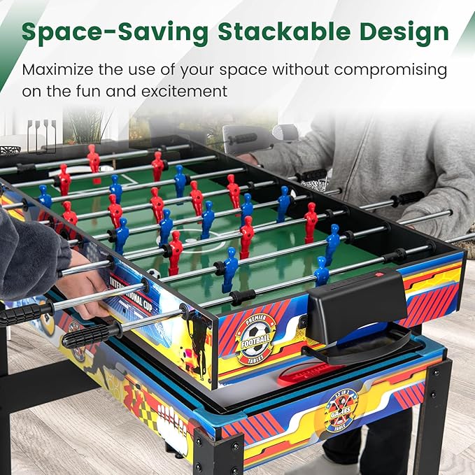 Goplus 12-in-1 Multi Game Table, Combo Game Table w/Foosball, Billiard, Table Tennis, Air Hockey, Bowling, Shuffleboard, Checkers, Chess, Backgammon, Kids Adults Combination Game Set for Home Arcade