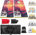 Cornhole Board Set 4FTx2FT Solid Wood Regulation Size Cornhole Set Includes 8 Cornhole Bags for Adults