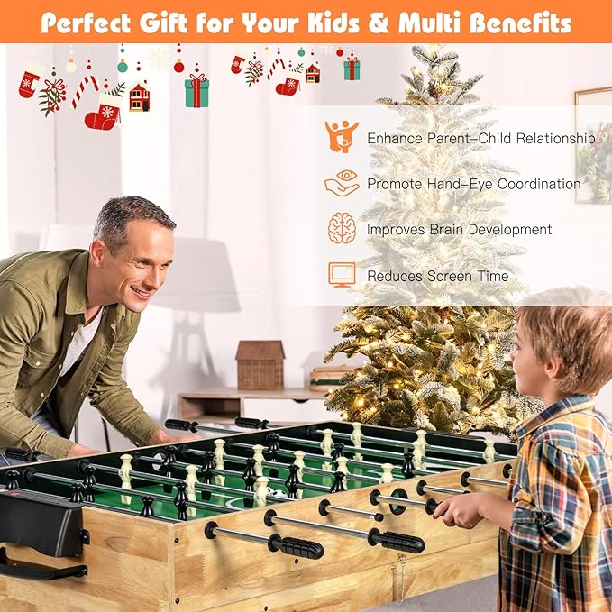 GYMAX Multi Game Table, 10 in 1 Combo Game Table w/Foosball Table, Hockey, Pool Table, Ping Pong, Shuffleboard, Bowling & 4 Board Games, Game Tables for Game Room, Home, Family