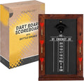 Play Platoon Dart Scoreboard & Darts Holder Wall Mount with Bottle Opener - Wood Score Board, Professional Darts Accessories, Dart Holder