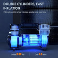 Nilight Portable Air Compressor Tire Inflator 12V Heavy Duty 120PSI Metal Pump Double Cylinder Digital Pressure Fast Inflate Auto Shutoff for Car SUV Motorcycle