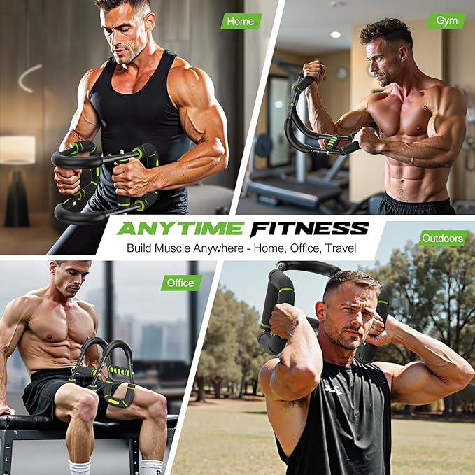 Twister Arm Trainer for Men, Chest Workout Equipment 5-Level Adjustable (40-130lb) with Ergonomic 27° Targets Biceps/Clip/Thigh, Portable Exerciser for Home Gym Travel Fitness