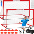 Soccer Goal, 2 of 6'x4' Kids Soccer Goals for Backyard Set, Portable Pop Up Soccer Net, Practice Soccer Training Equipment with Ball, Cones for Toddler,Youth Sports Outdoor Games Yard Play