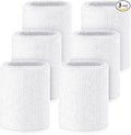 Wettarn 6 Pcs 4 Inch Wrist Sweatbands Tennis & Gymnastics Wristbands for Grips & Sport Cotton Elastic Thick Wrist Bands for Tennis & Football