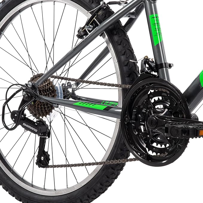 Huffy Stone Mountain Hardtail Mountain Bike for Boys/Girls/Men/Women, 20"/24"/26" Sizes, 6 or 21 Speed Shimano Twist Shifting, Front or Dual Suspension, Comfort Saddle, Sleek Colors