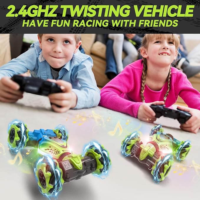 Dysaim Gesture RC Car Hand Controlled Stunt Car for 6-12 yr Boys Girls, 2.4GHz Remote Control Gesture Sensor Toy Drift Twist with Light Music for Kids Birthday Xmas Gift