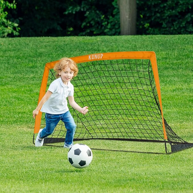 Kids Soccer Goal for Backyard, 5×3, 6×4, 9×5FT Easy Foldable Soccer Practice Net with Portable Carrying Bag for Toddler Youth Adult Soccer Training Equipment Outdoor Sports Game
