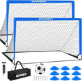 Kids Soccer Goal for Backyard Set - 2 Set of 6X4 FT Toddler Soccer Nets with 20ft Agility Ladder, Soccer Ball, Pop Up Portable Soccer Set for Kids and Youth Game and Training Goals Ages 3-16 Gift