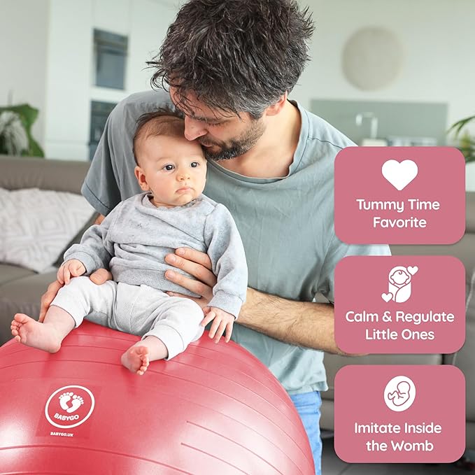 BABYGO Birthing Ball - Pregnancy Yoga Labor & Exercise Ball & Book Set Trimester Targeting, Maternity Physio, Birth & Recovery Plan Included Anti Burst Eco Friendly